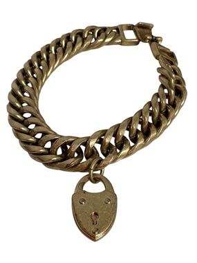 STELLA & DOT Heart Lock Bracelet in Antique Gold
